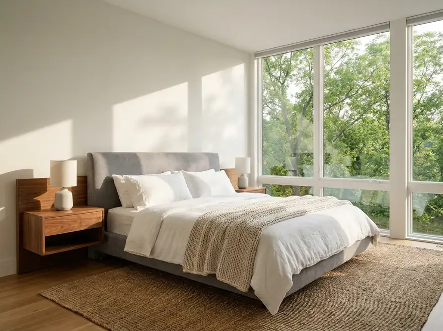 Principal bedroom overlooking the trees